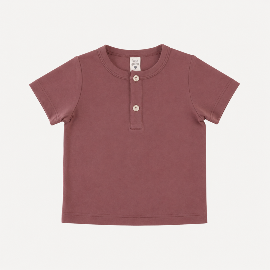 PREORDER short sleeve basic henley tee | apple butter | organic cotton interlock