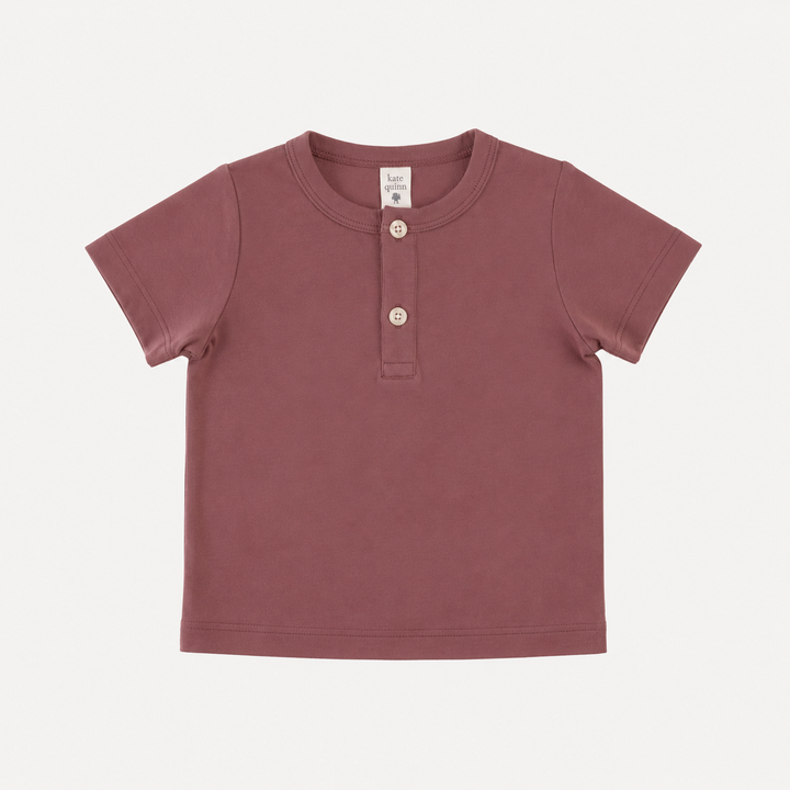 PREORDER short sleeve basic henley tee | apple butter | organic cotton interlock