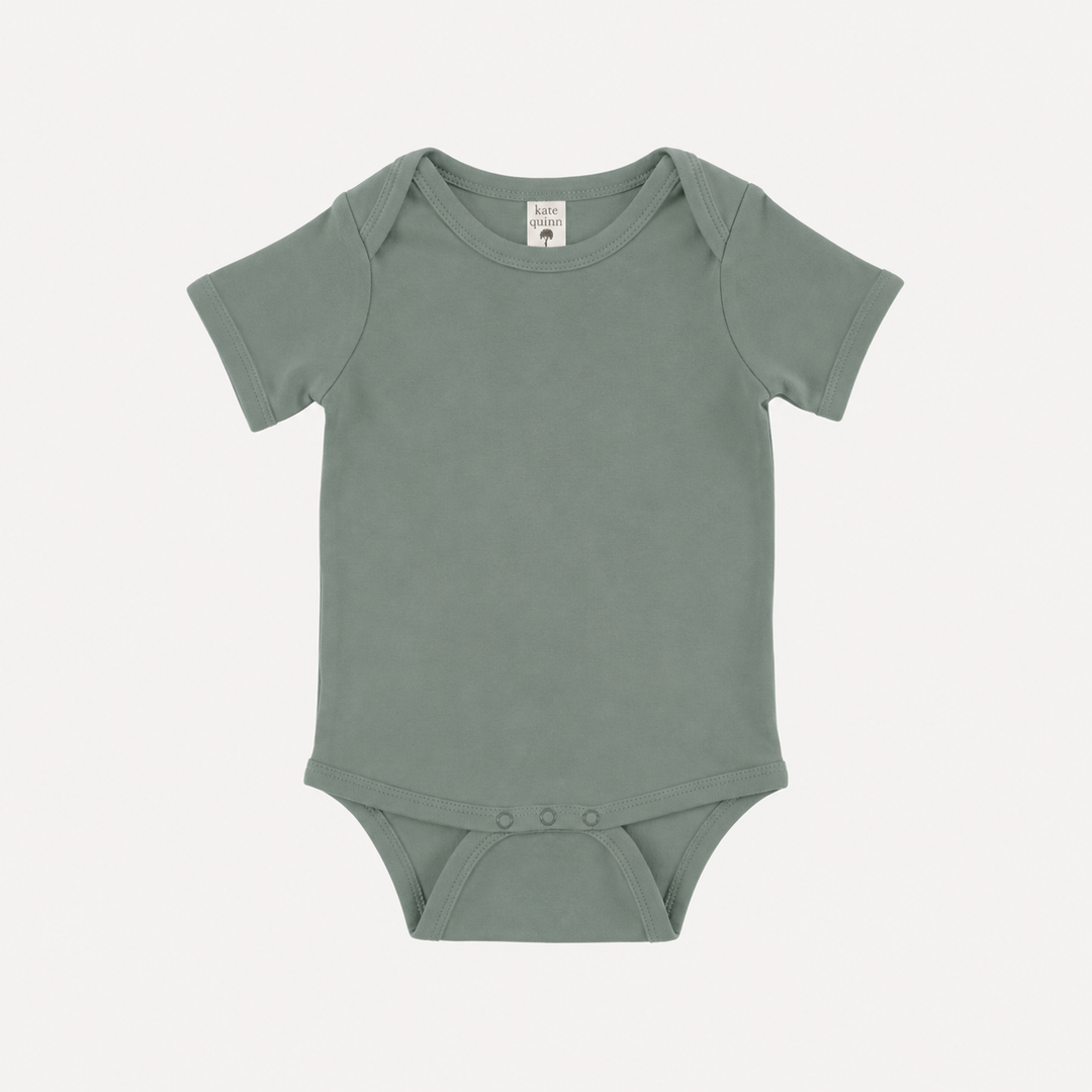 PREORDER short sleeve lap neck bodysuit | green bay | organic cotton interlock