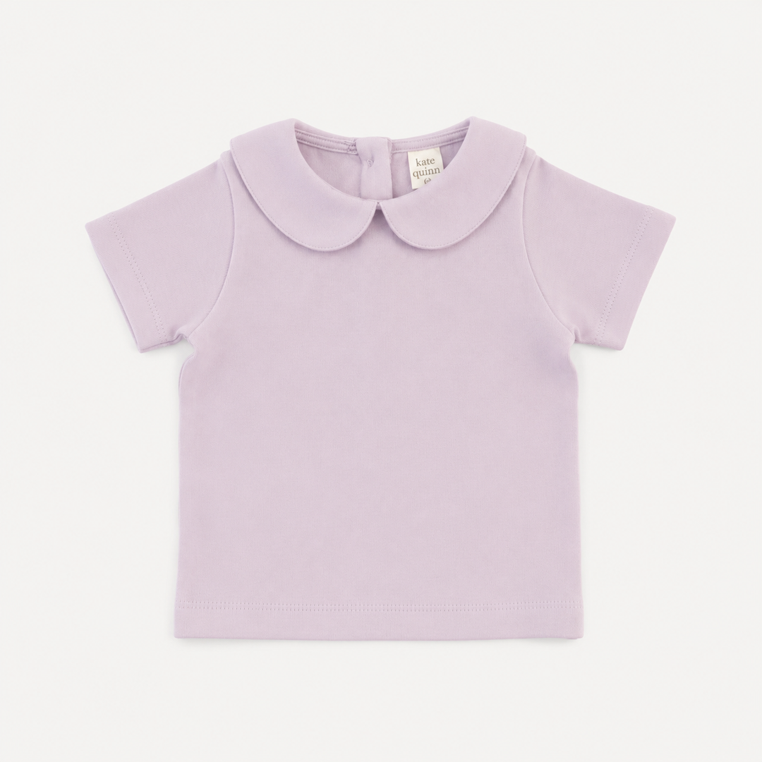 PREORDER short sleeve peter pan tee | pale orchid | organic cotton interlock