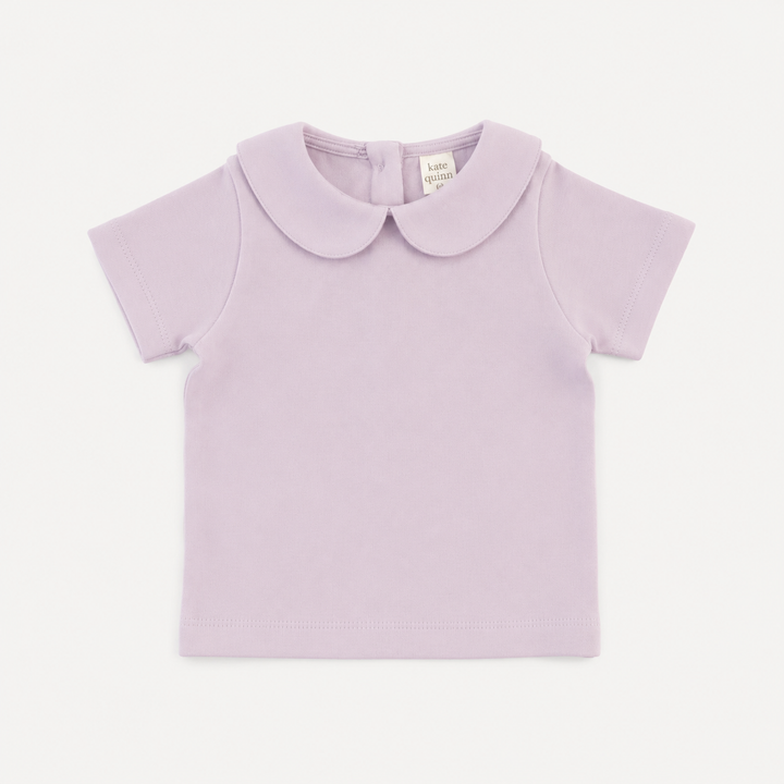 PREORDER short sleeve peter pan tee | pale orchid | organic cotton interlock