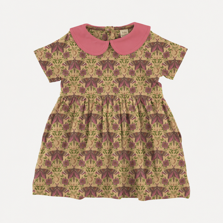 PREORDER short sleeve peter pan dress | butterfly night | organic cotton interlock