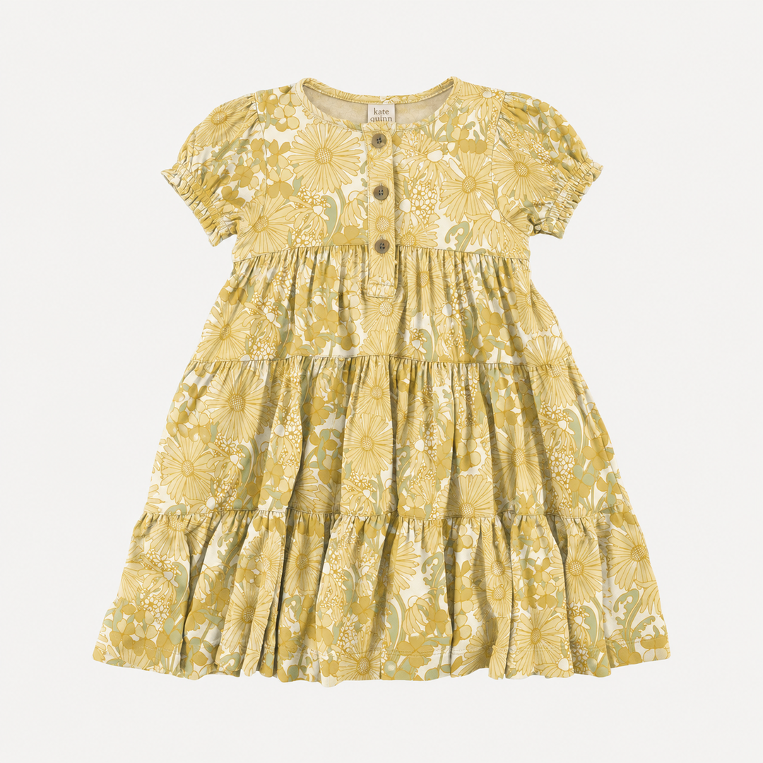 PREORDER short sleeve prairie dress | 70s daisy | organic cotton interlock