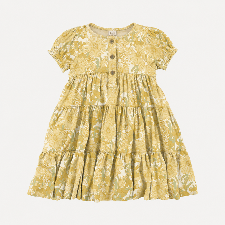 PREORDER short sleeve prairie dress | 70s daisy | organic cotton interlock