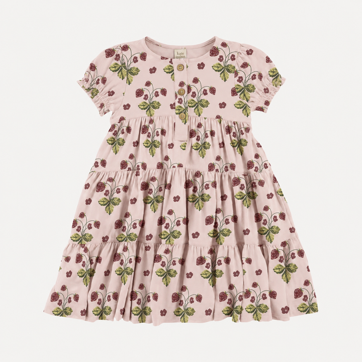 PREORDER short sleeve prairie dress | mauve chalk strawberry | organic cotton interlock