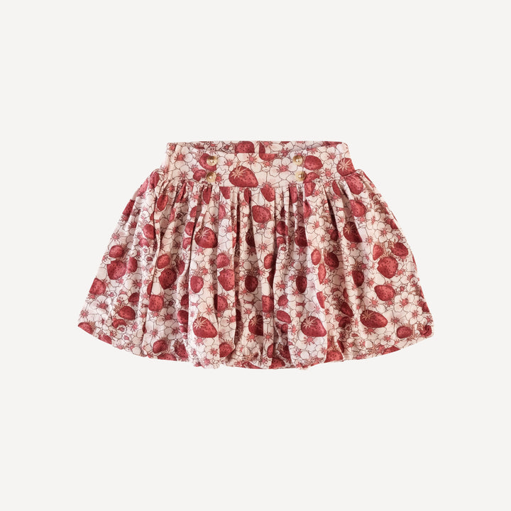 button bubble skirt | pink strawberry floral | bamboo