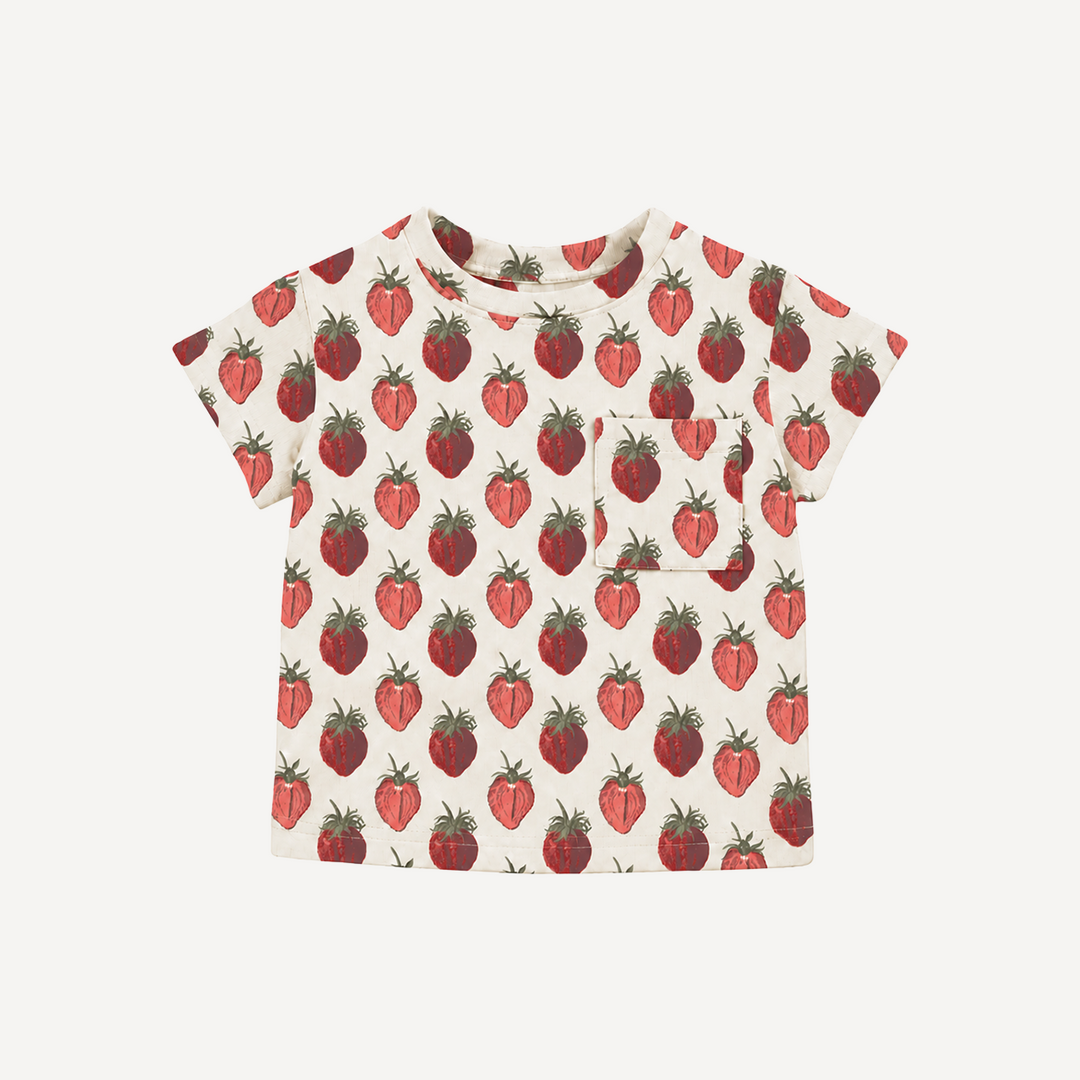 PREORDER short sleeve relaxed classic pocket tee | strawberry | modal