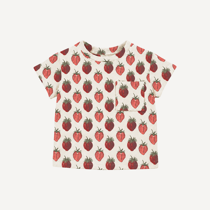 PREORDER short sleeve relaxed classic pocket tee | strawberry | modal