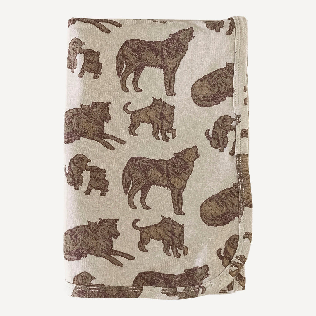 classic single layer blanket | forest wolf family | bamboo