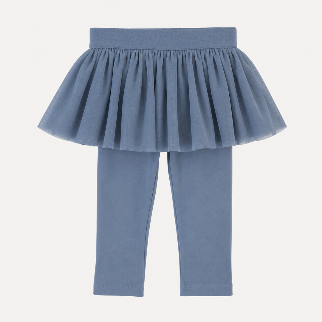 PREORDER tulle legging | blue lake | organic cotton interlock