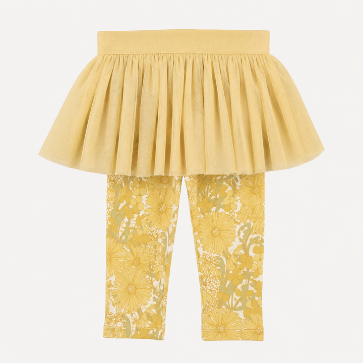 PREORDER tulle legging | 70s daisy | organic cotton interlock
