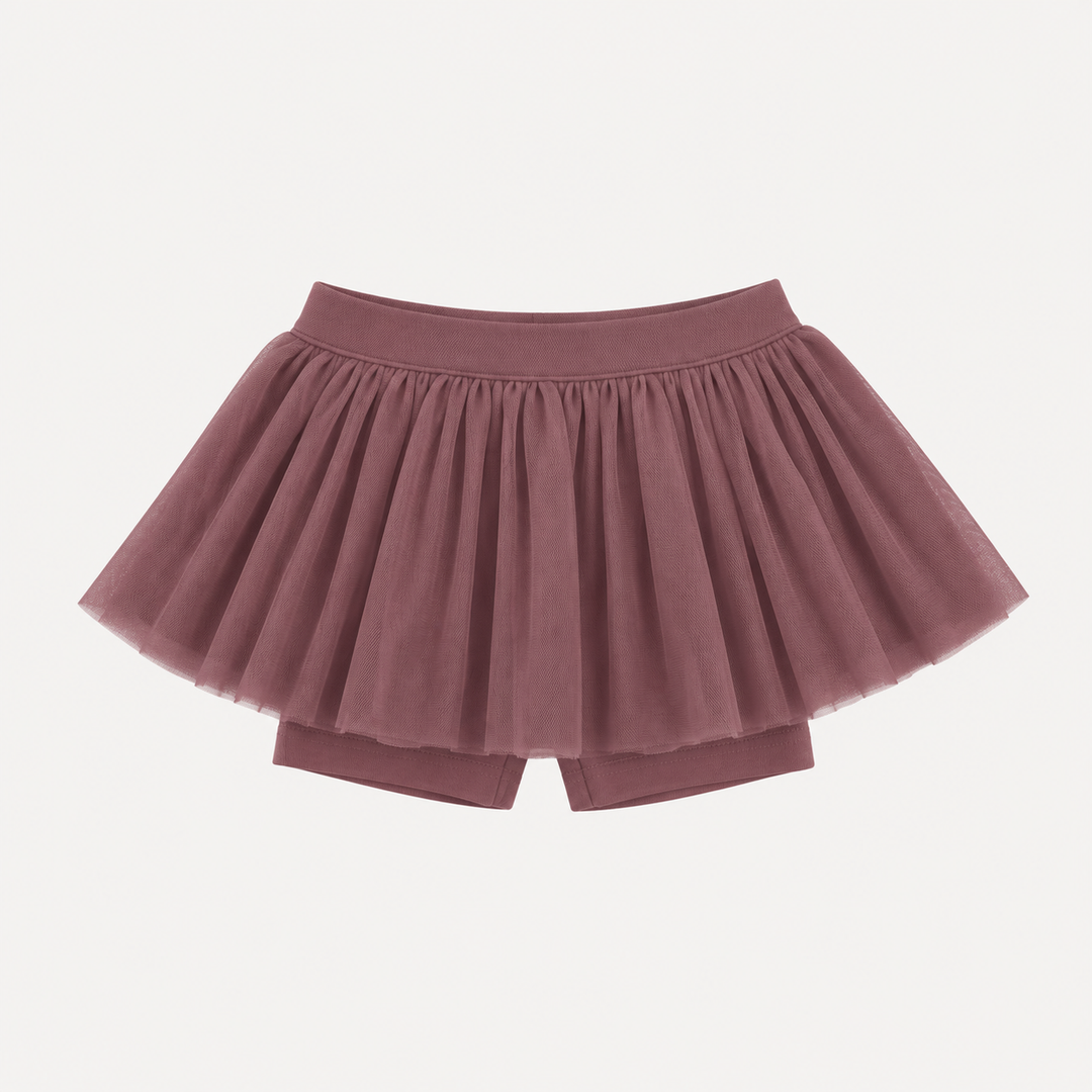 PREORDER tulle ballerina tutu short | apple butter | organic cotton interlock