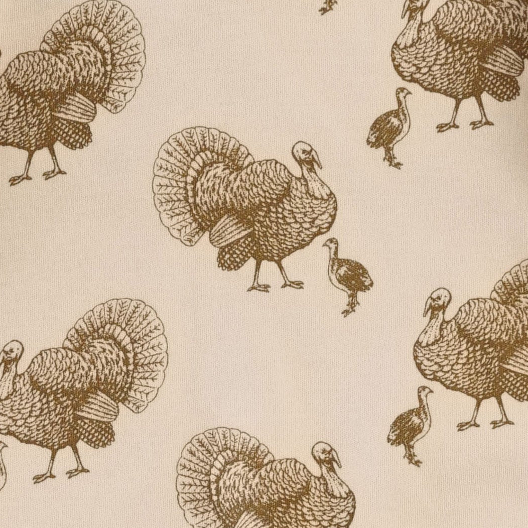 long sleeve lap neck footie | turkey | organic cotton interlock