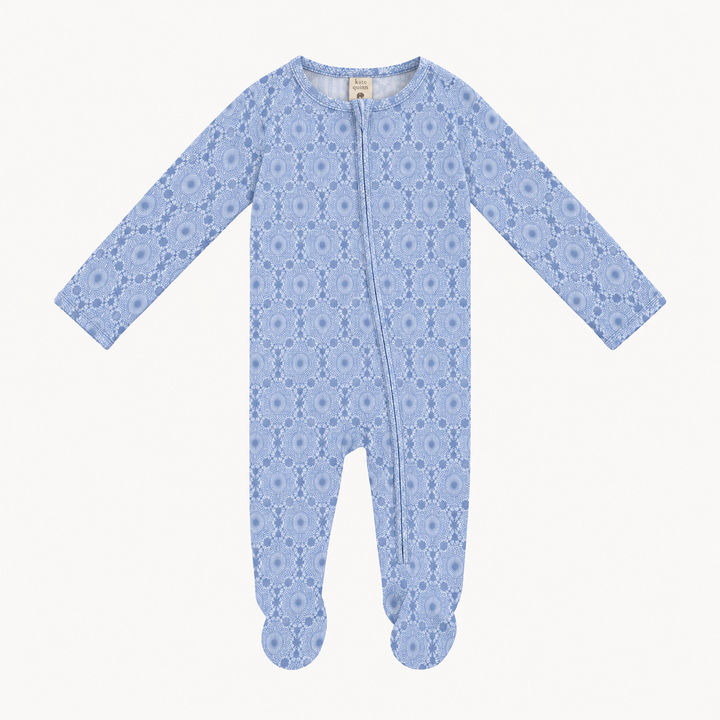 PREORDER long sleeve two way zipper footie | nairobi lace | modal