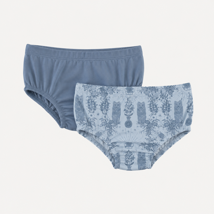 PREORDER underwear set of 2 | wolf floral | organic cotton interlock