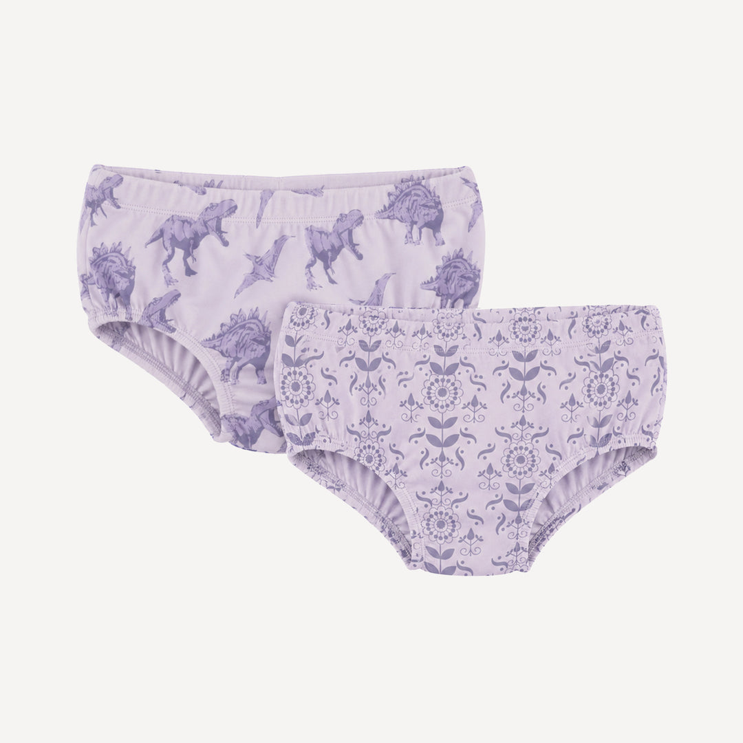 PREORDER underwear set of 2 | lavender dinosaur | organic cotton interlock