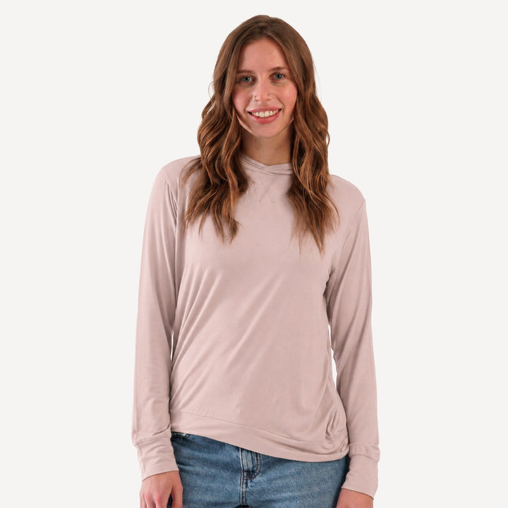 PREORDER womens hoodie | rose smoke | bamboo