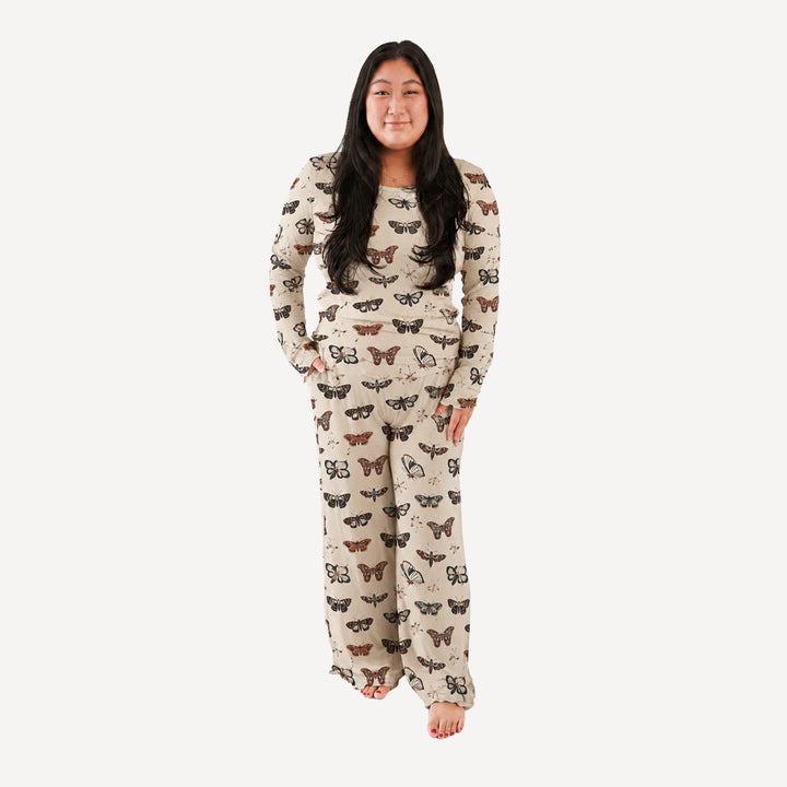 PREORDER womens long sleeve jade set | moths | bamboo