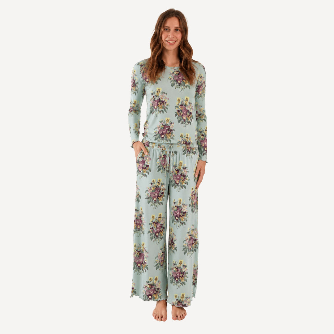 PREORDER womens long sleeve jade set | pansy | bamboo