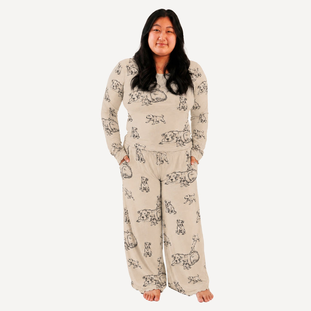 PREORDER womens long sleeve jade set | pit bulls | bamboo