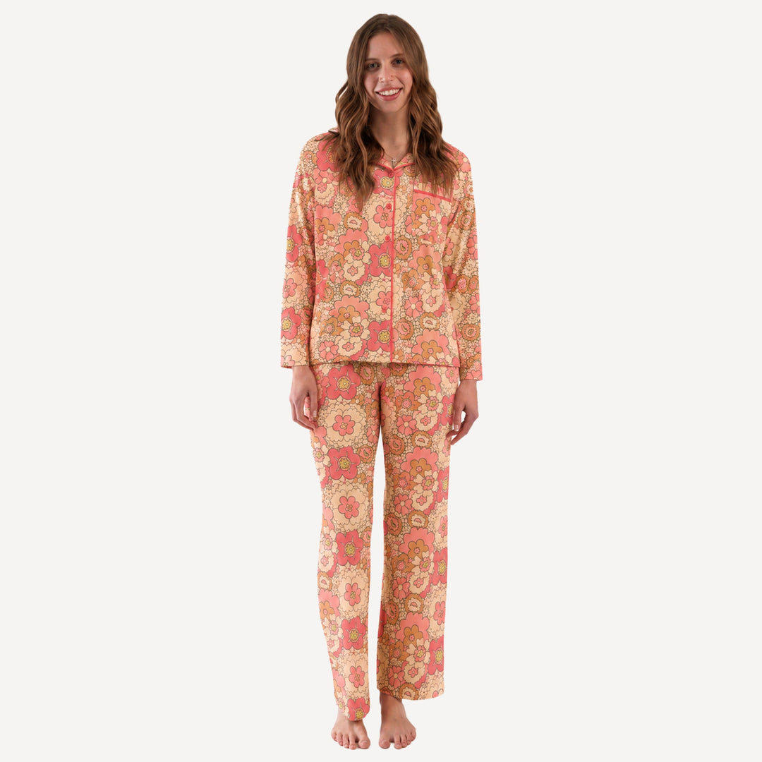 PREORDER womens pj set | mod 60s burst | bamboo