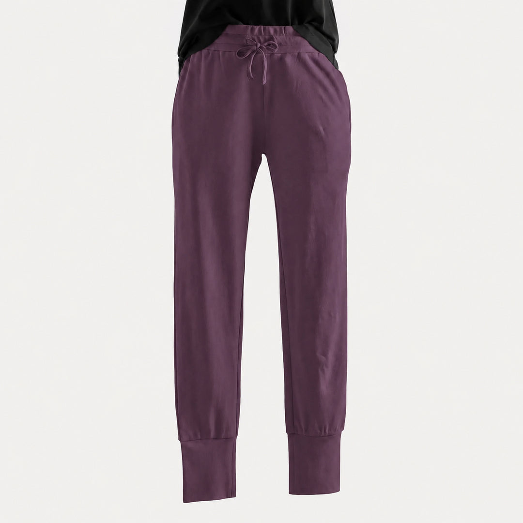 PREORDER womens skinny jogger | deep purple | organic cotton interlock