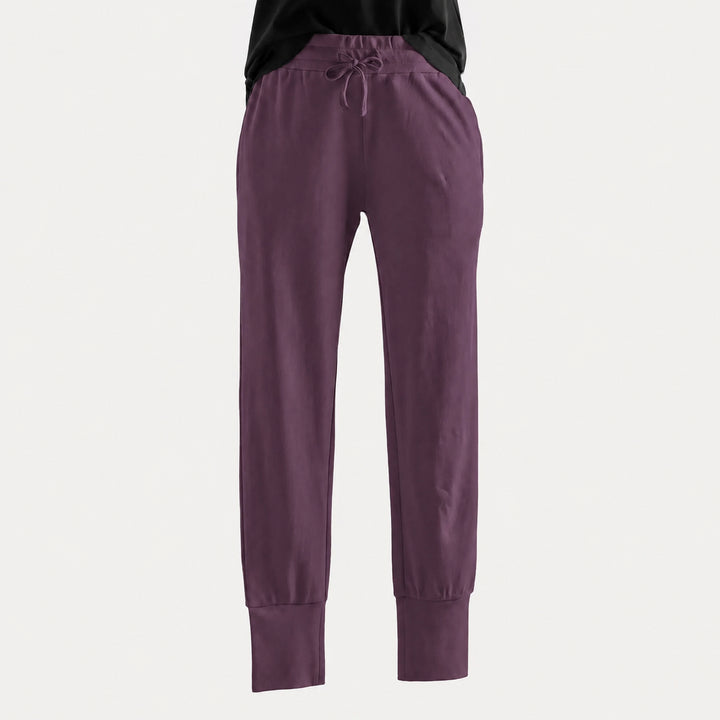 PREORDER womens skinny jogger | deep purple | organic cotton interlock