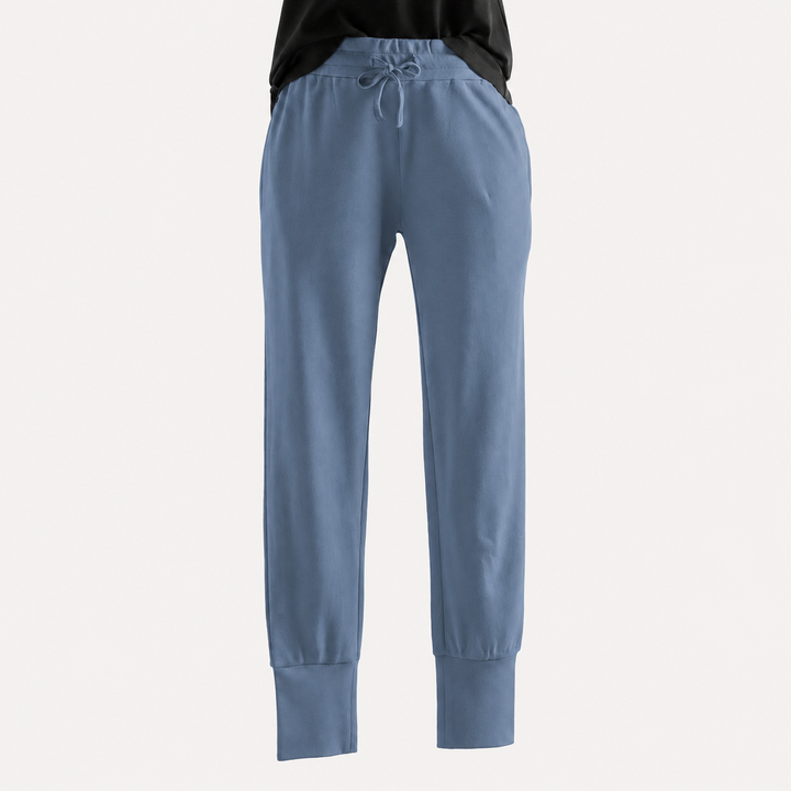 PREORDER womens skinny jogger | blue lake | organic cotton interlock