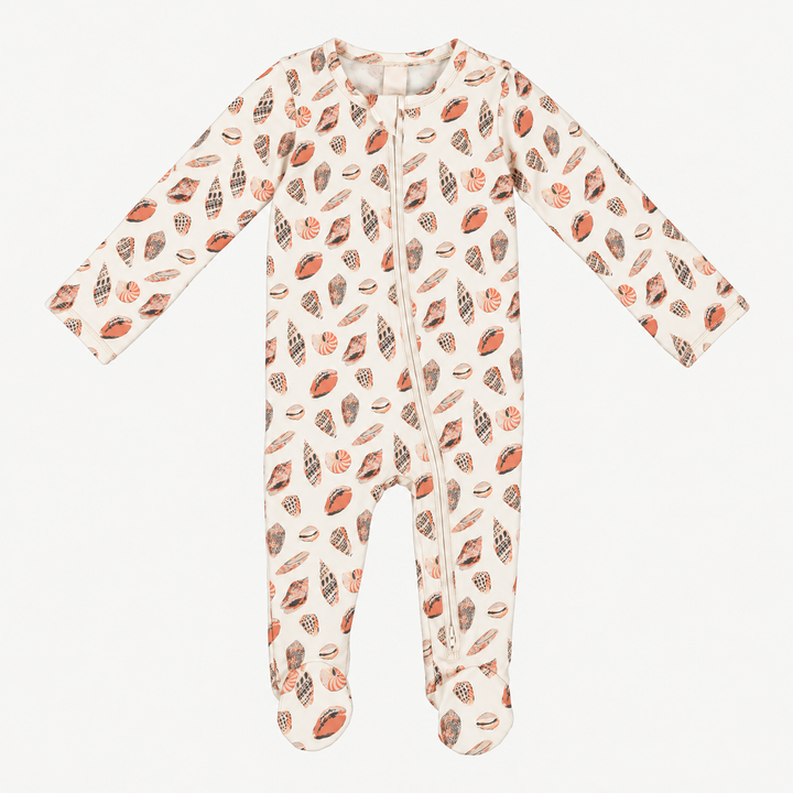 PREORDER long sleeve two way zipper footie | seashell | modal