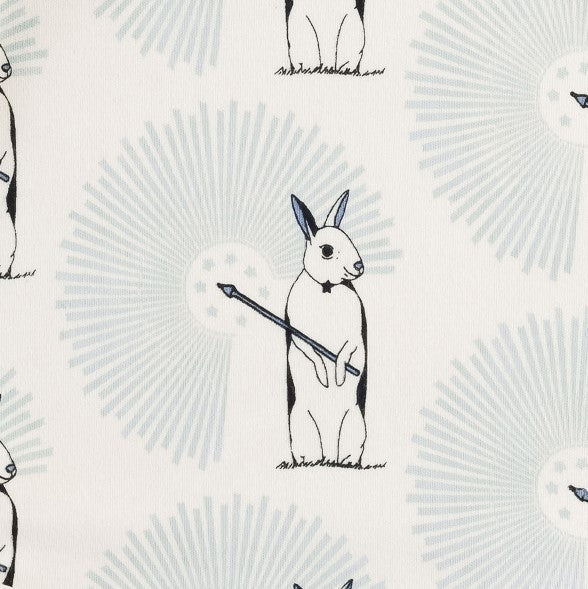 piped halter dress | magical illusion rabbit | raw edge organic cotton