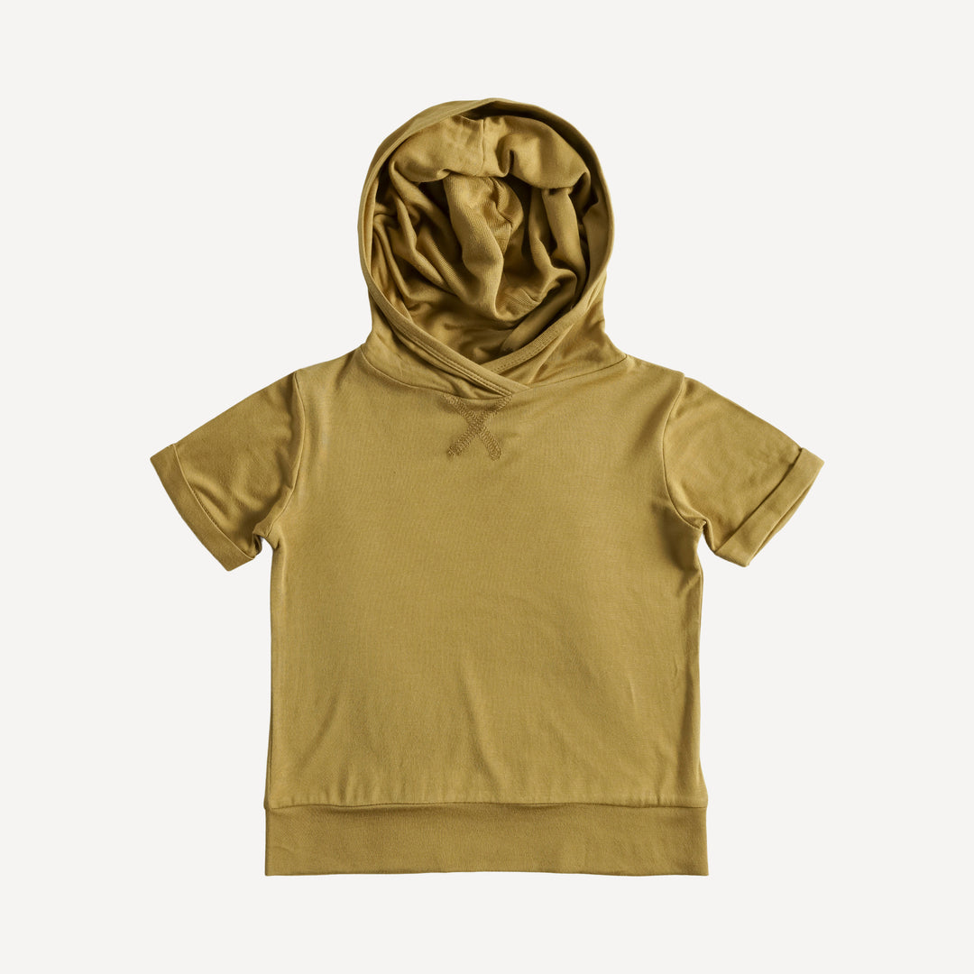 short sleeve skinny hoodie | cumin | bamboo