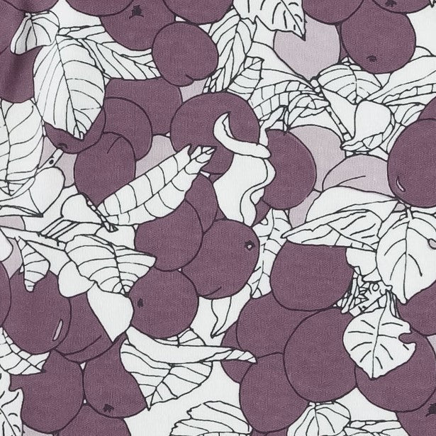 long sleeve zipper footie | wild purple plum | organic cotton interlock