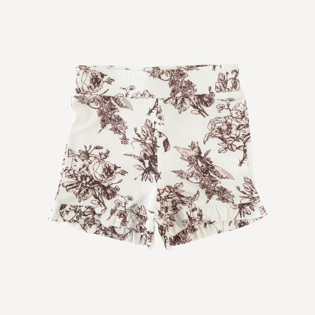 ruffle short | wild ginger floral toile | bamboo