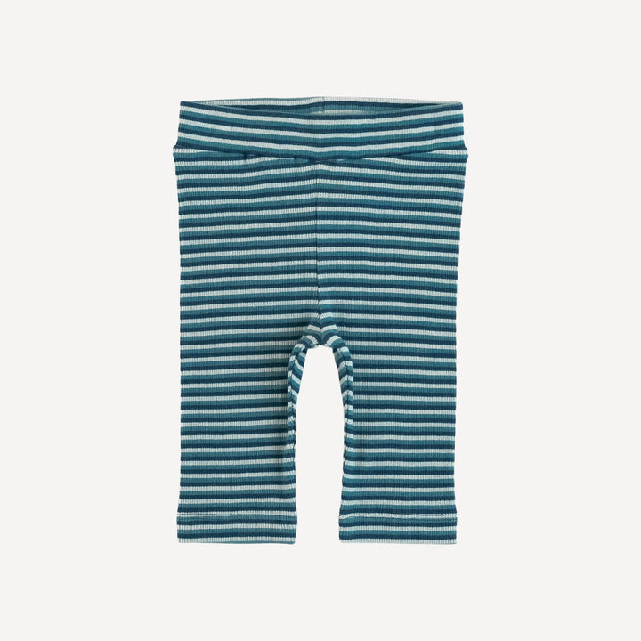 classic legging | adriatic tri-stripe | organic cotton skinny rib