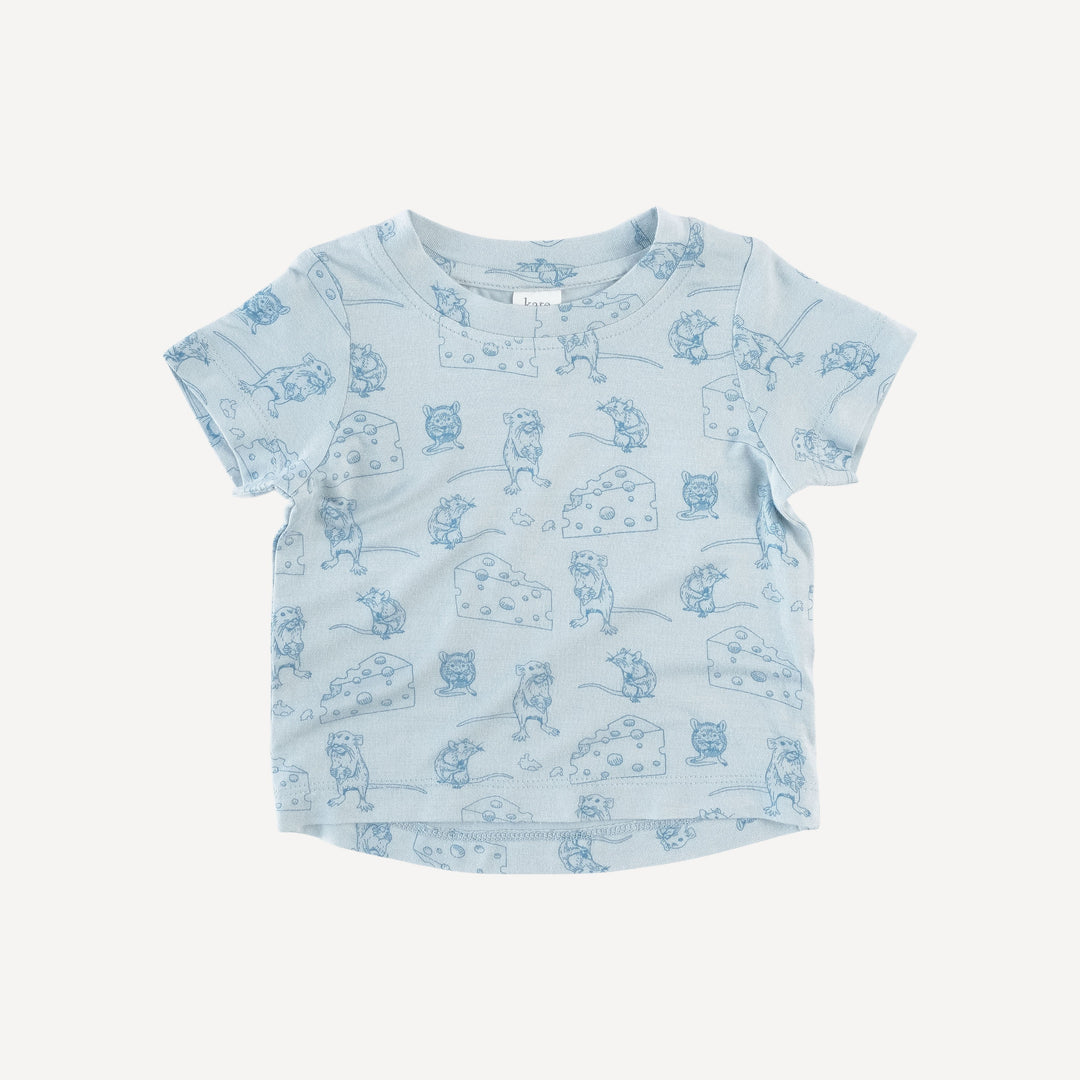 short sleeve essential boxy tee | blue mice and cheese | lenzing modal