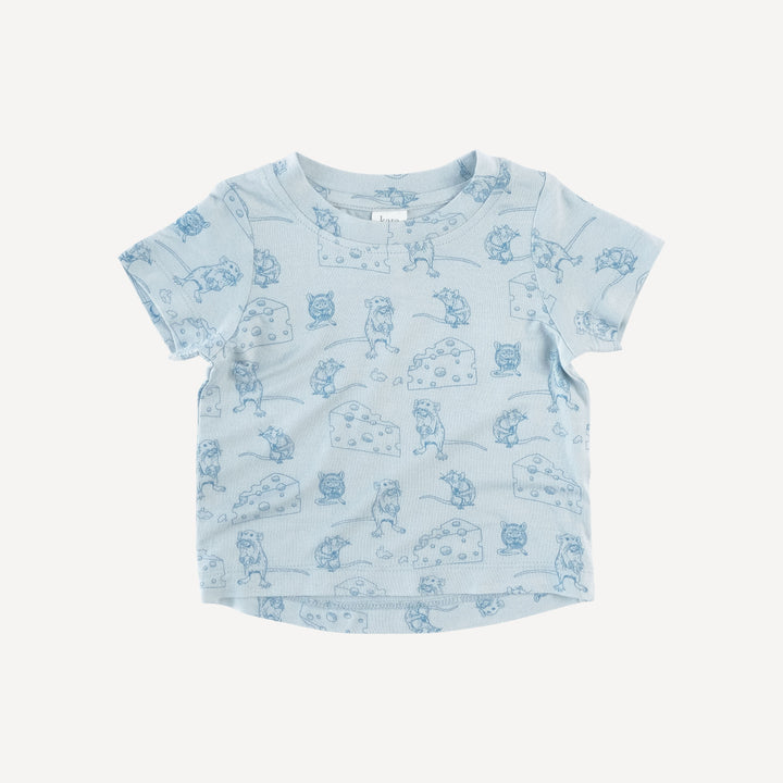 short sleeve essential boxy tee | blue mice and cheese | lenzing modal
