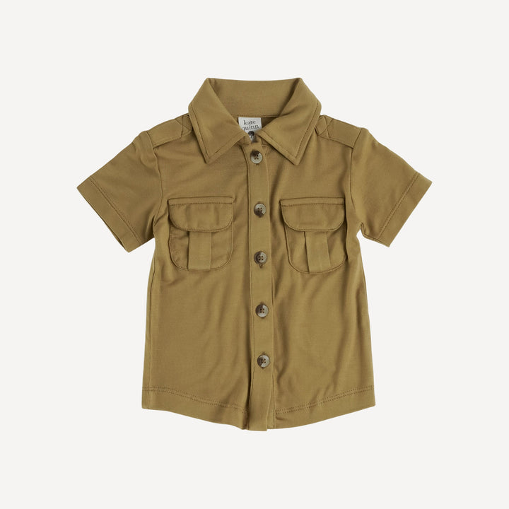 short sleeve military top | fennel | bamboo