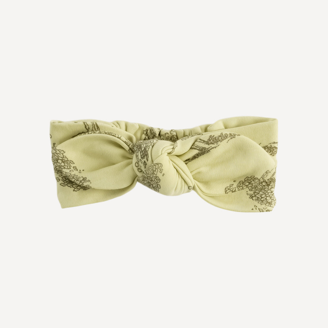 stretchy knot top headband | green apple tree | organic cotton interlock