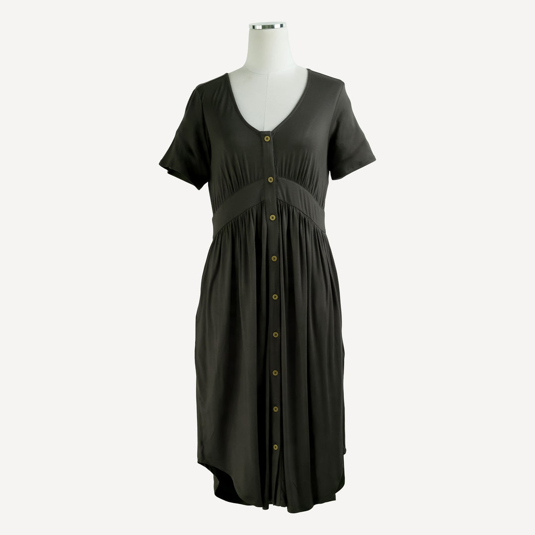 womens shirt tail button front dress | beluga | beechwood modal