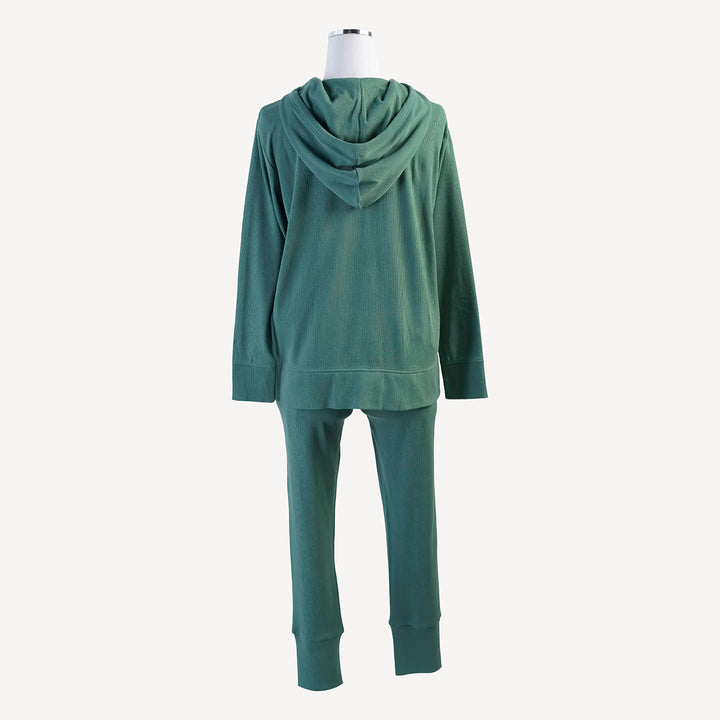 womens long sleeve pocket henley hoodie | sage brush | organic cotton skinny rib