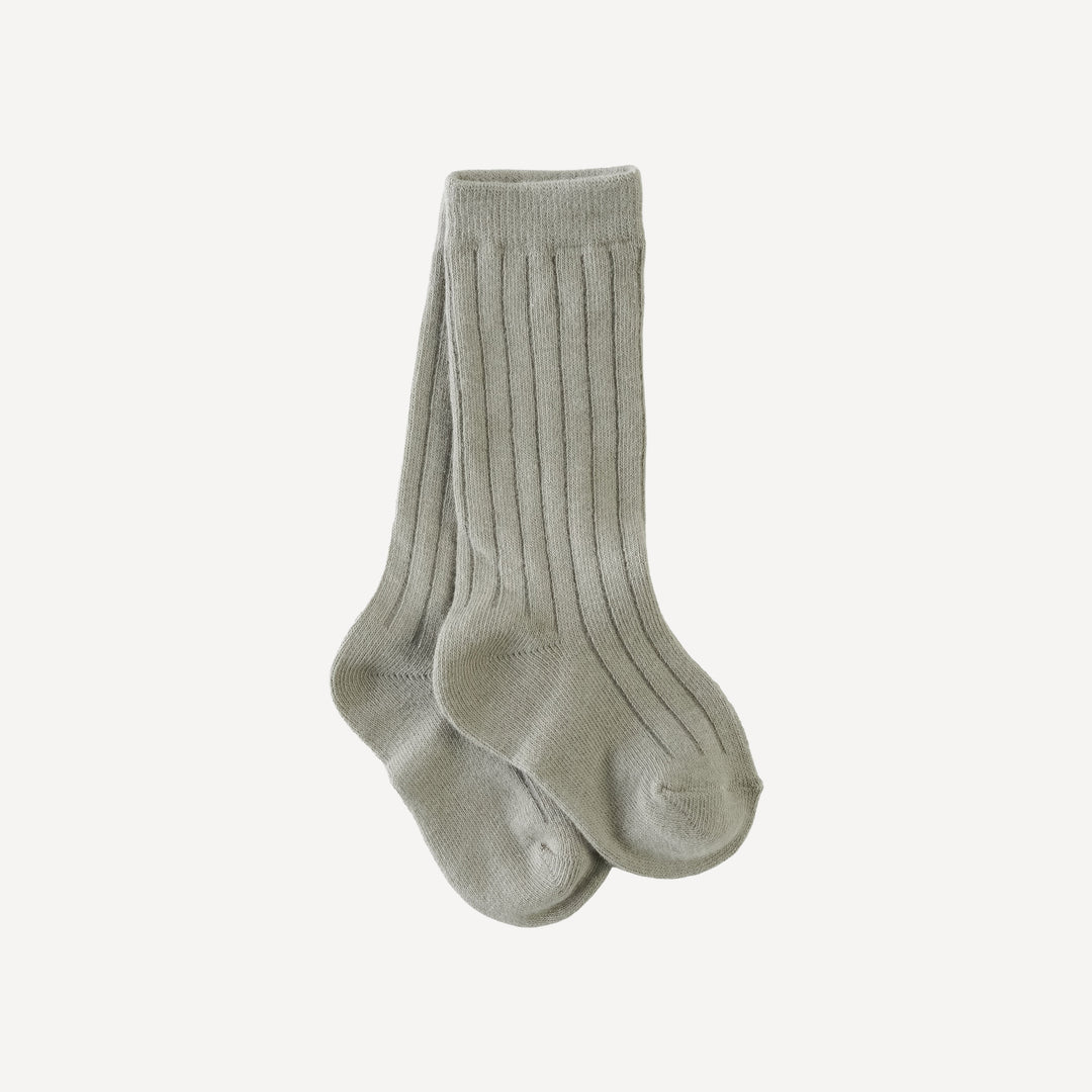 rib knee high socks | dove | organic cotton rib