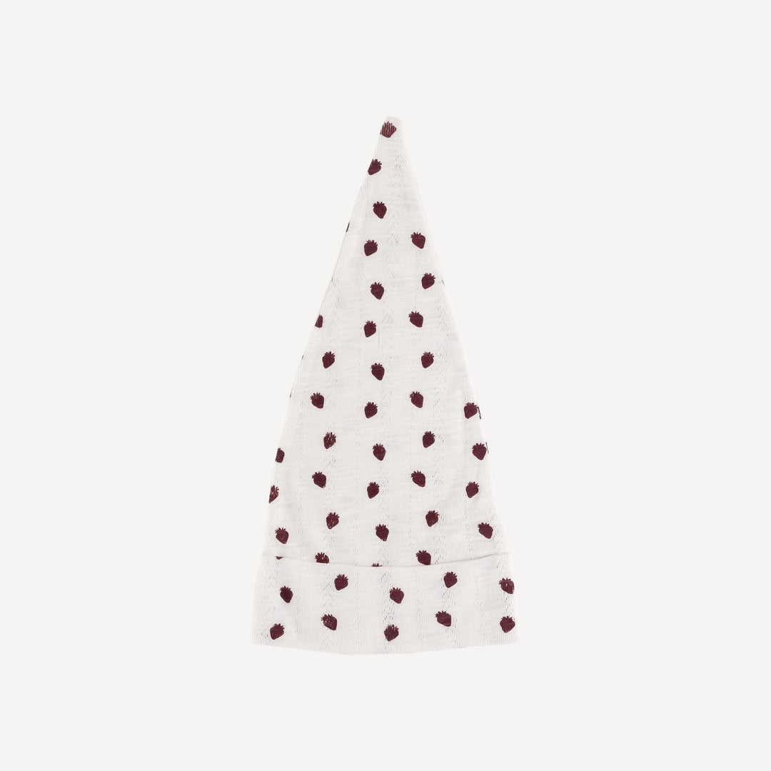 gnome hat | tiny strawberry | organic cotton pointelle