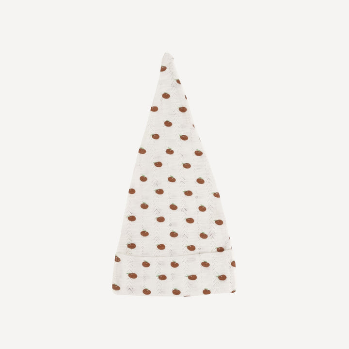gnome hat | tiny orange | organic cotton pointelle