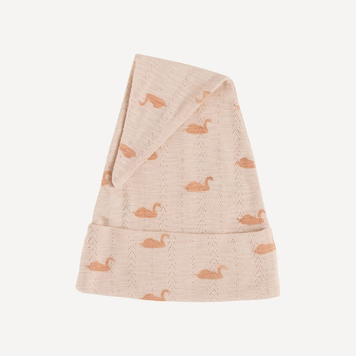 gnome hat | peach tiny swan | organic cotton pointelle