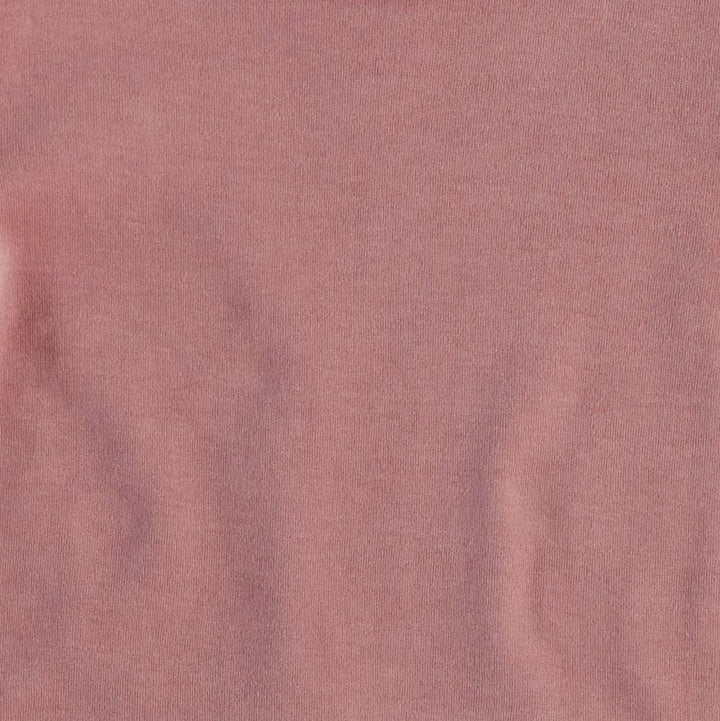 womens v-neck button front short puff sleeve pocket dress | deep rose | organic cotton interlock