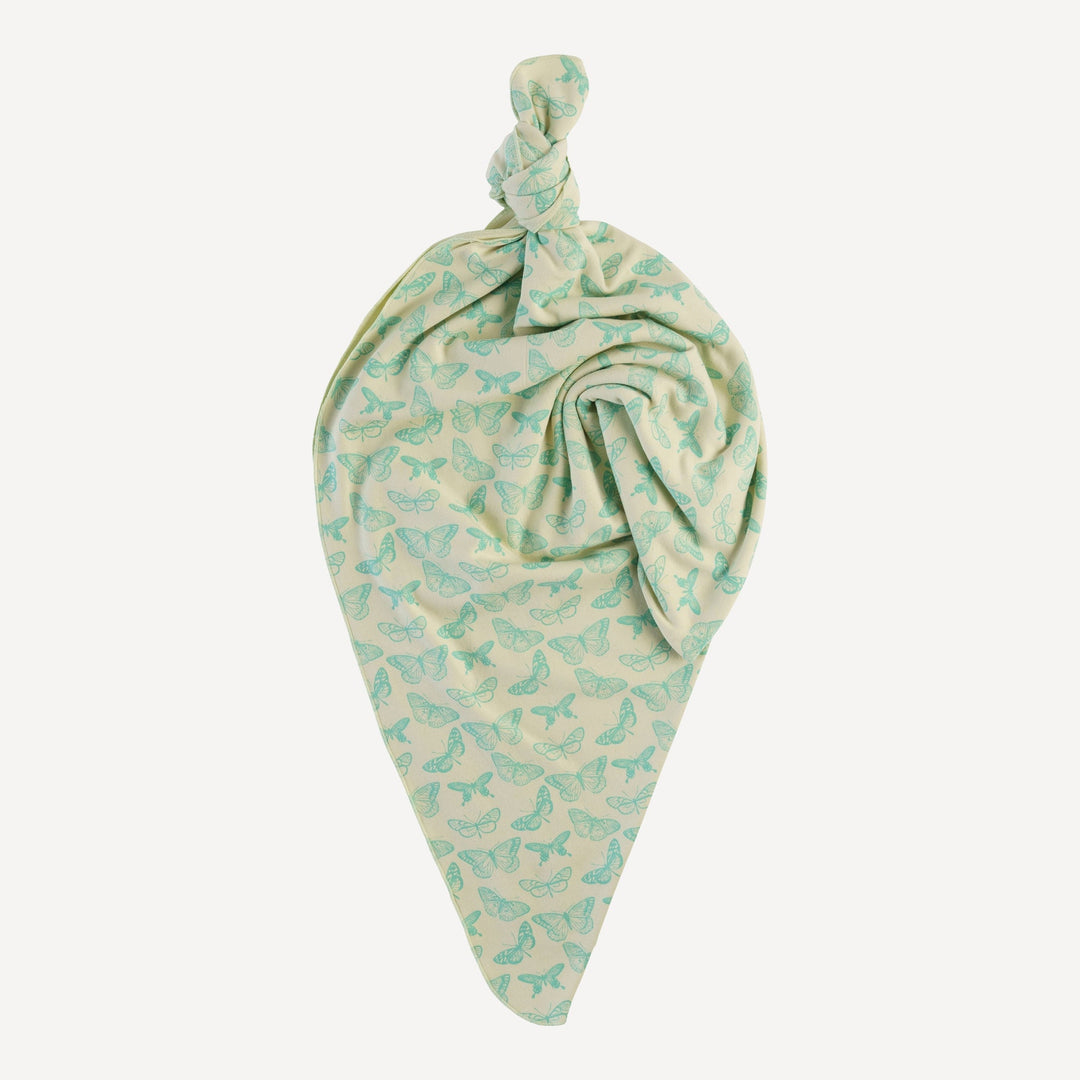 single layer blanket | jade butterfly | organic cotton interlock