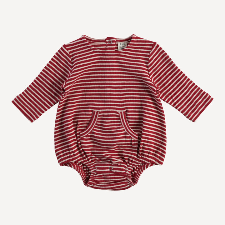 long sleeve kanga bubble | little red stripe | organic cotton skinny rib