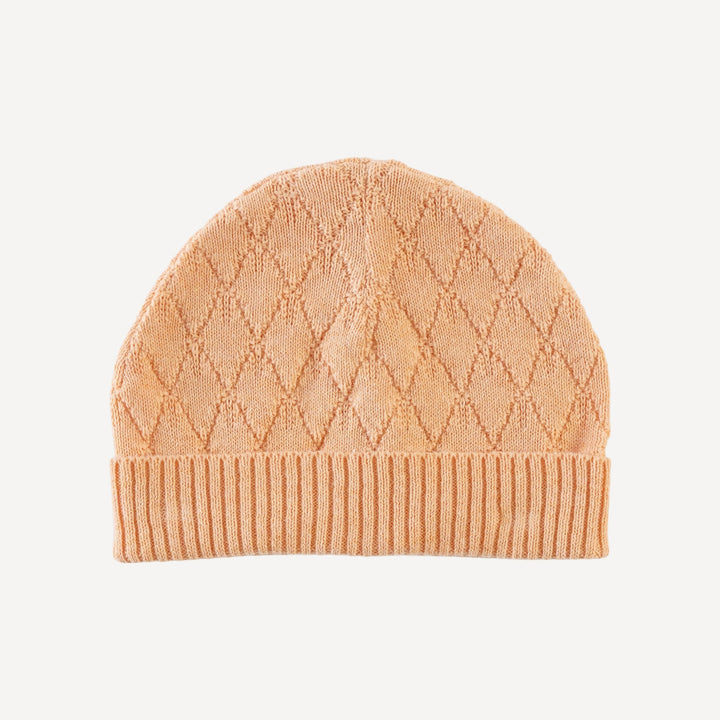 sweater beanie | apricot | pointelle knit sweater