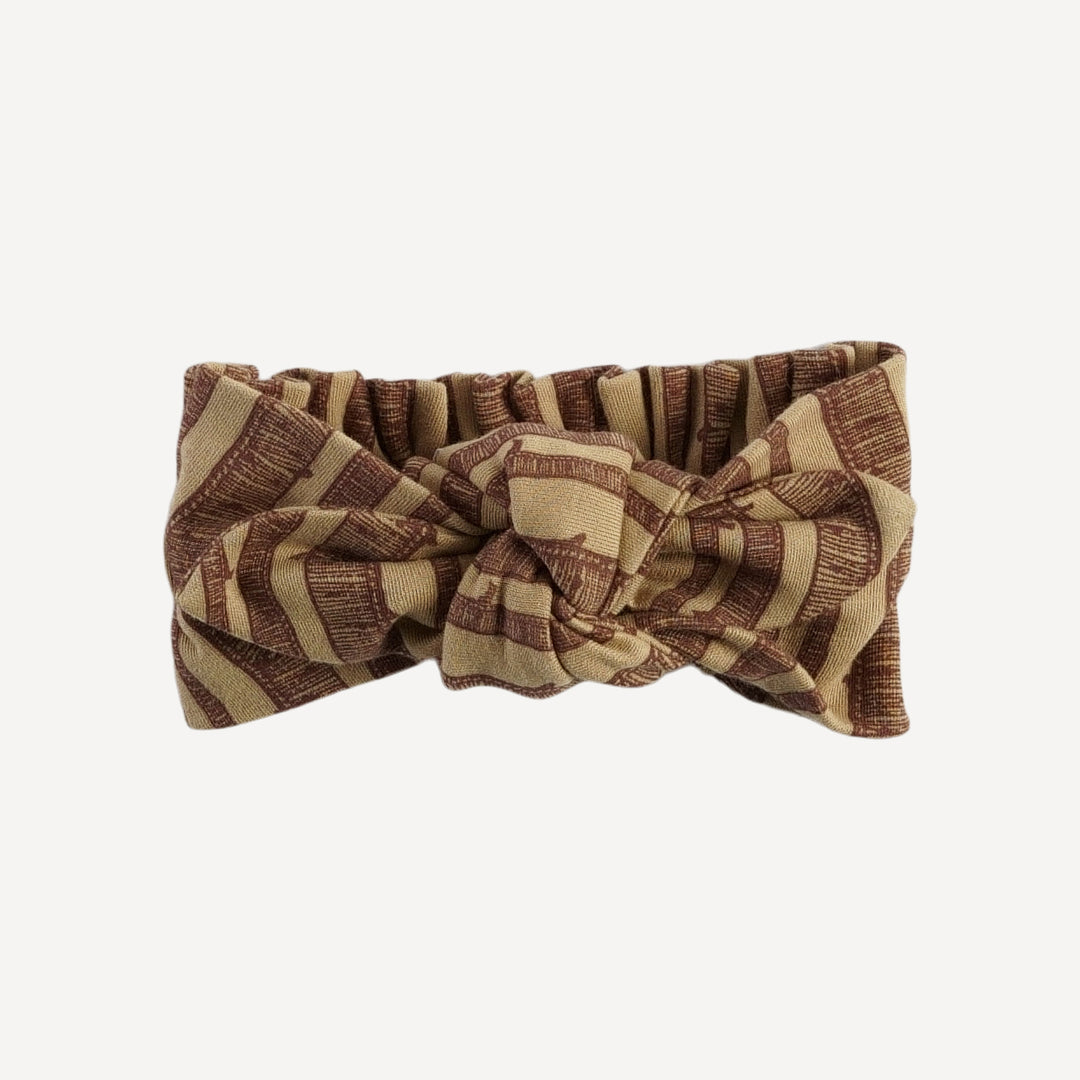 elastic knot top headband | clove birch | organic cotton interlock