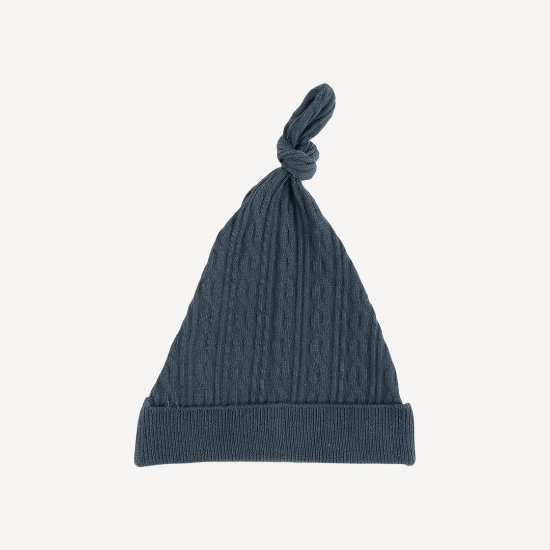cable knit beanie | iron blue | organic cotton cable knit